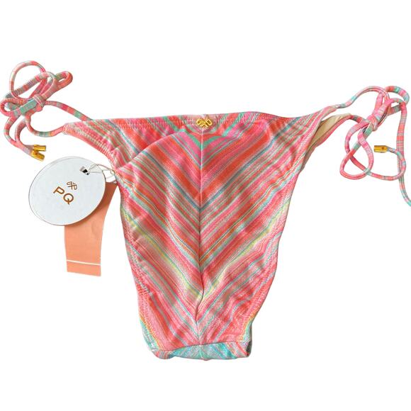 Pq Newport Stripe Tie Teeny Bikini Bottom Small NWT NEW - Picture 7 of 7